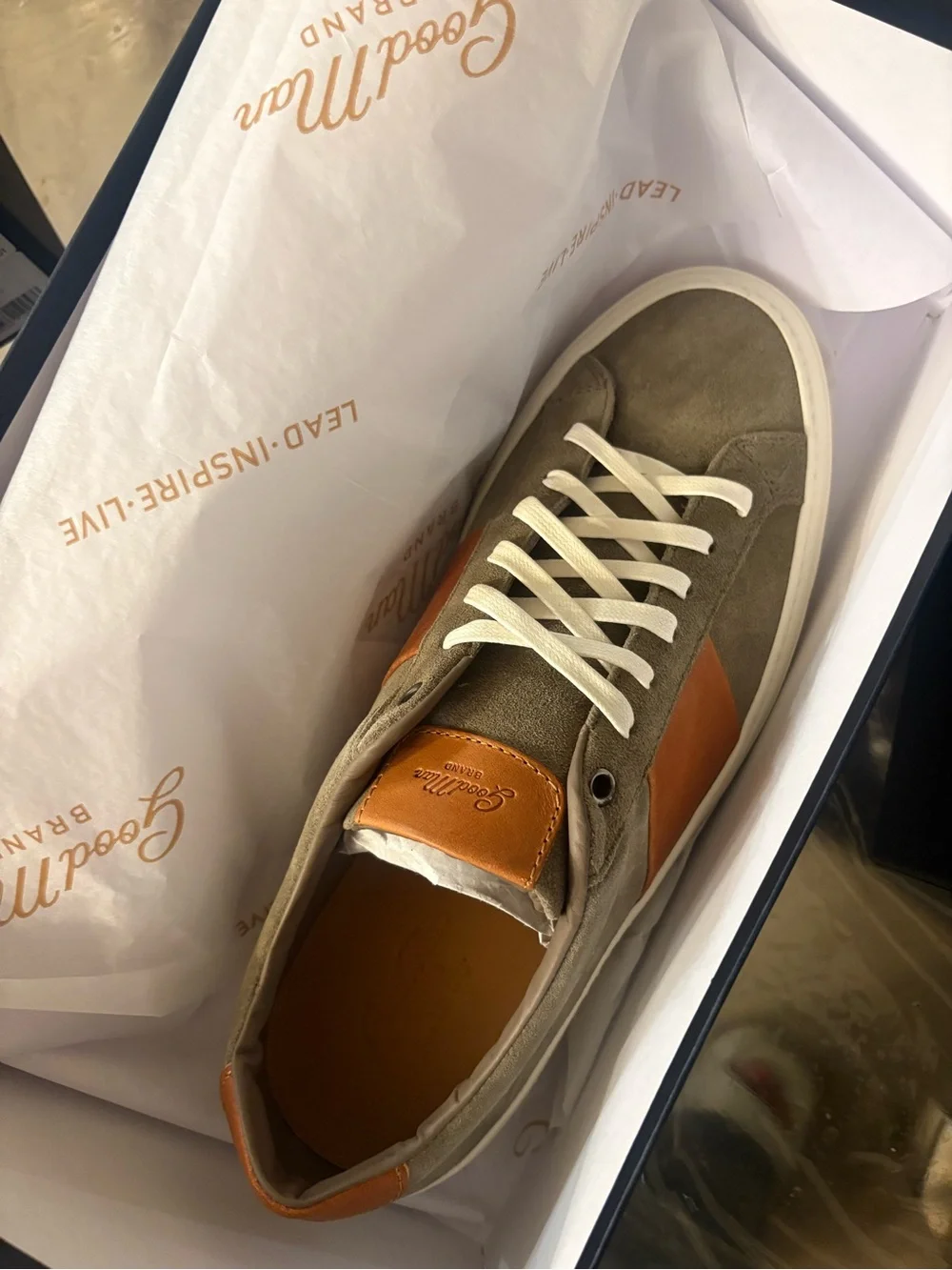 Good Man Olive Suede & Tan Leather Casual Sneaker